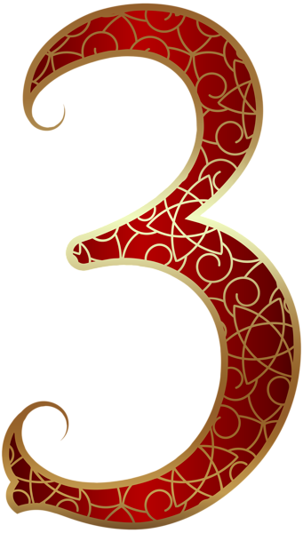 This png image - Gold Red Number Three PNG Clip Art Image, is available for free download