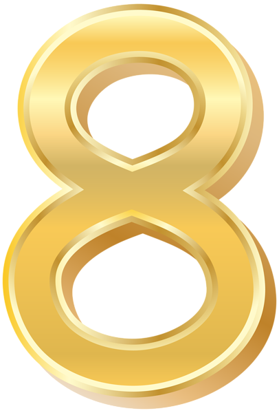 This png image - Gold Style Number Eight PNG Clip Art Image, is available for free download