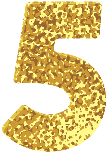 This png image - Gold Style Number Five Transparent PNG Image, is available for free download