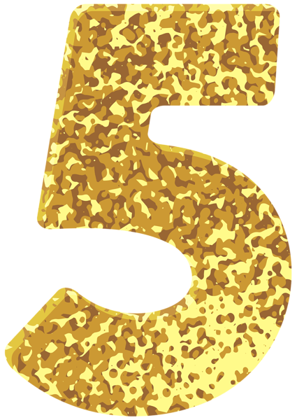 Gold Style Number Five Transparent PNG Image | Gallery Yopriceville ...