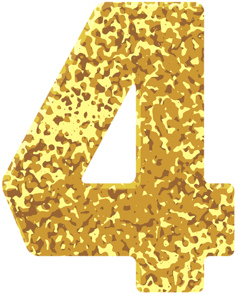 This png image - Gold Style Number Four Transparent PNG Image, is available for free download