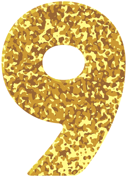 Gold Style Number Nine Transparent PNG Image | Gallery ...