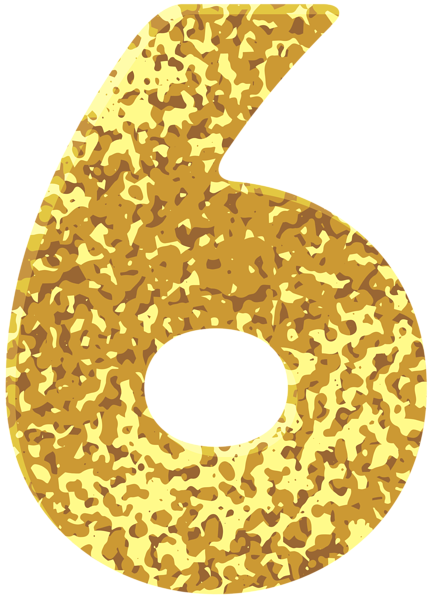 Gold Style Number Six Transparent PNG Image | Gallery Yopriceville ...