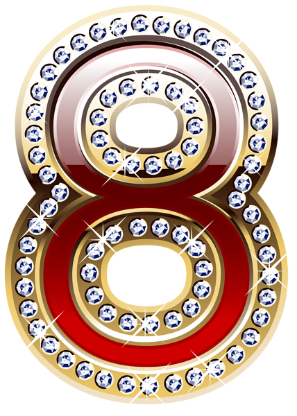 This png image - Gold and Red Number Eight PNG Clipart Image, is available for free download