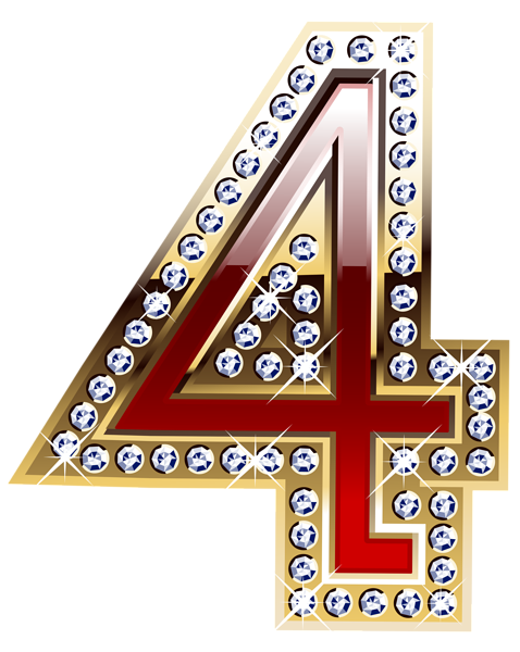 This png image - Gold and Red Number Four PNG Clipart Image, is available for free download