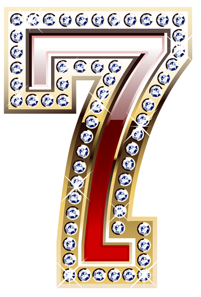 This png image - Gold and Red Number Seven PNG Clipart Image, is available for free download