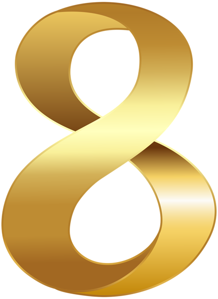 This png image - Golden Number Eight Transparent PNG Clip Art Image, is available for free download