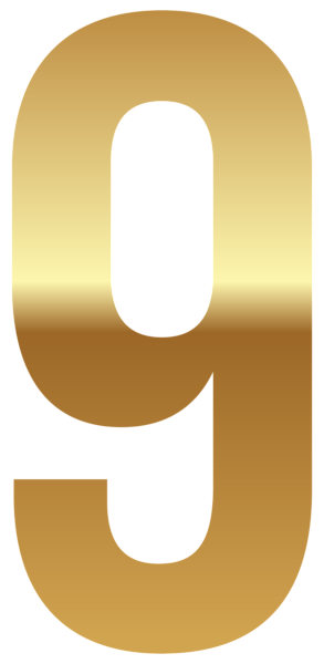 This png image - Golden Number Nine PNG Clipart Image, is available for free download