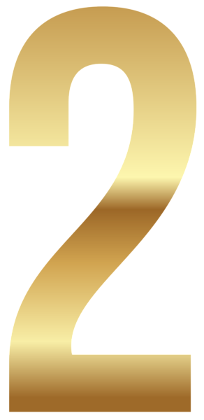 This png image - Golden Number Two PNG Clipart Image, is available for free download