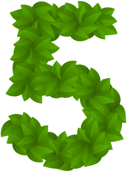 This png image - Leaf Number Five Green PNG Clip Art Image, is available for free download