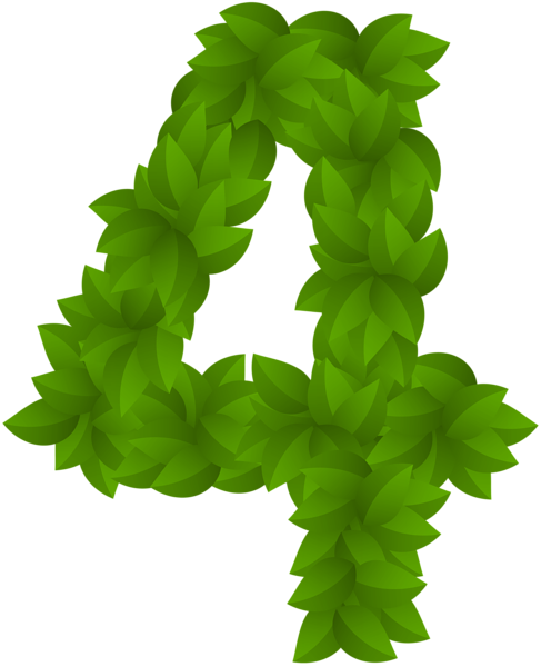 This png image - Leaf Number Four Green PNG Clip Art Image, is available for free download