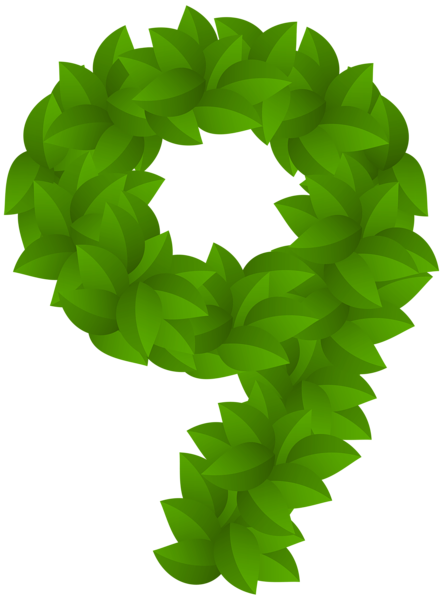 This png image - Leaf Number Nine Green PNG Clip Art Image, is available for free download