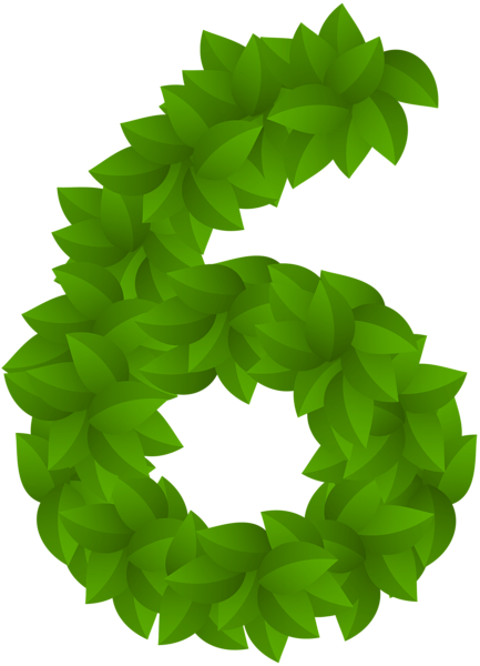 This png image - Leaf Number Six Green PNG Clip Art Image, is available for free download