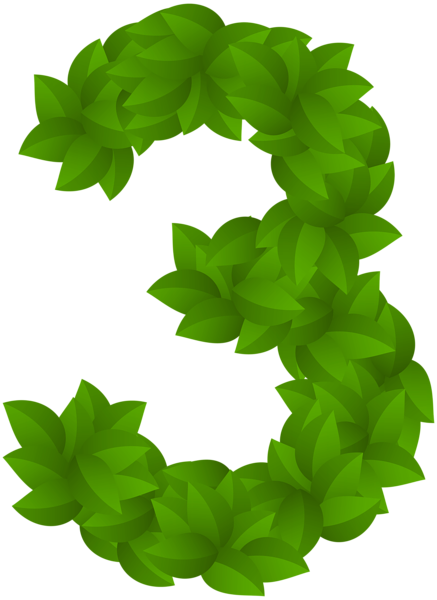 This png image - Leaf Number Three Green PNG Clip Art Image, is available for free download