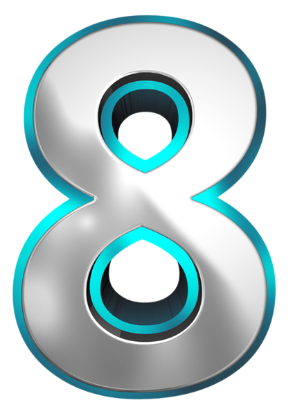 This png image - Metallic and Blue Number Eight PNG Clipart Image, is available for free download
