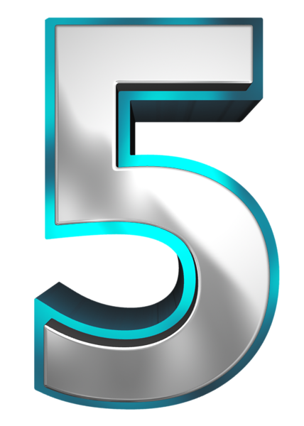 This png image - Metallic and Blue Number Five PNG Clipart Image, is available for free download