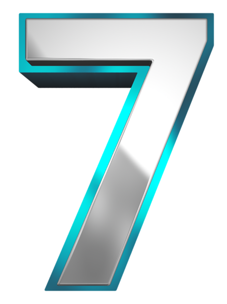 This png image - Metallic and Blue Number Seven PNG Clipart Image, is available for free download