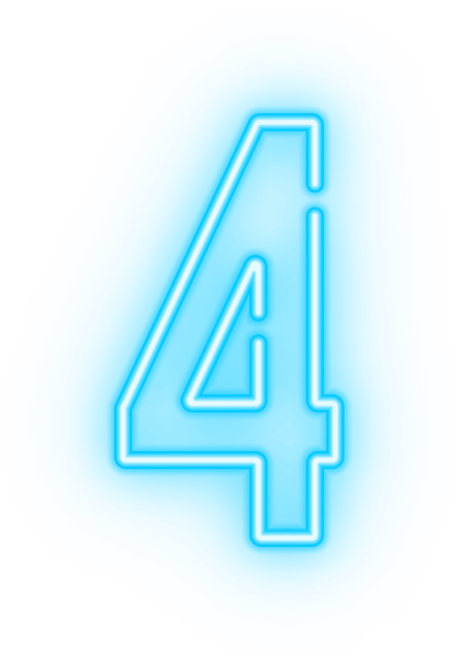 This png image - Neon Number Four Transparent Clip Art Image, is available for free download