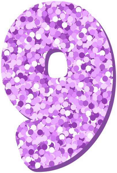 This png image - Nine 9 Number Violet Glitter PNG Clipart, is available for free download