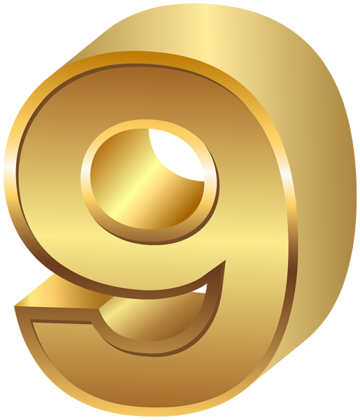 This png image - Nine Gold Number Transparent Image, is available for free download