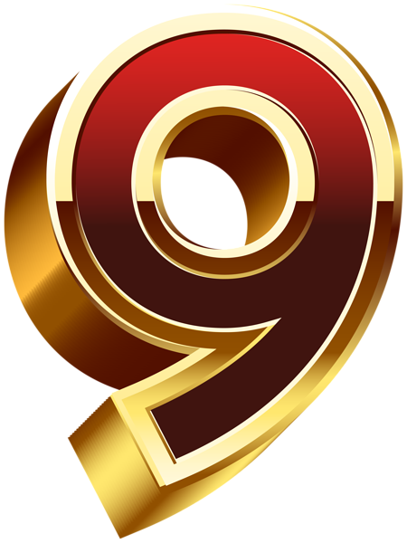 This png image - Nine Gold Red Number PNG Clip Art, is available for free download