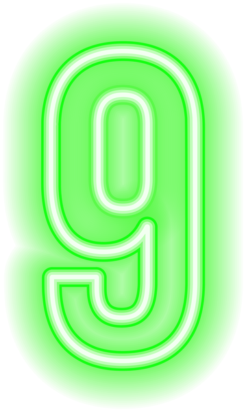 This png image - Nine Green Neon PNG Clipart, is available for free download