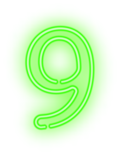 This png image - Nine Neon Green PNG Clip Art Image, is available for free download