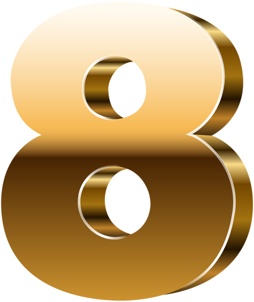 This png image - Number Eight 3D Gold PNG Clip Art Image, is available for free download