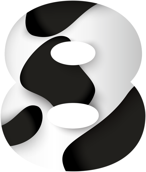 This png image - Number Eight Black White PNG Clip Art Image, is available for free download
