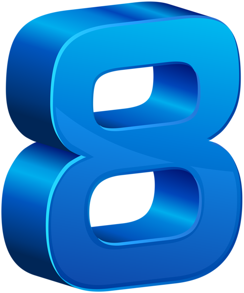 This png image - Number Eight Blue Transparent PNG Clip Art, is available for free download