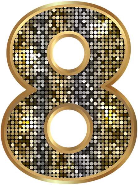 This png image - Number Eight Deco Gold PNG Clip Art Image, is available for free download