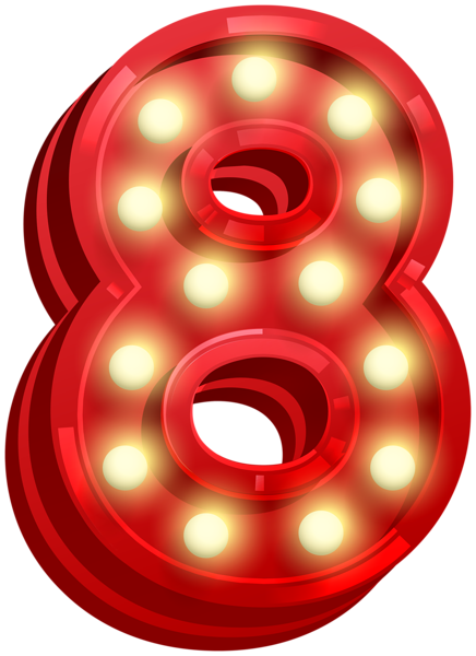 This png image - Number Eight Glowing PNG Clip Art Image, is available for free download