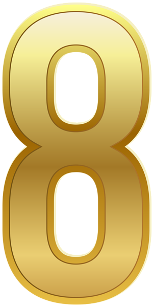 This png image - Number Eight Gold Classic PNG Clip Art Image, is available for free download