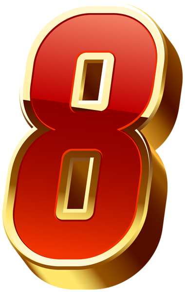 This png image - Number Eight Gold Red Transparent Image, is available for free download