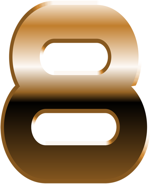 This png image - Number Eight Golden Transparent Image, is available for free download