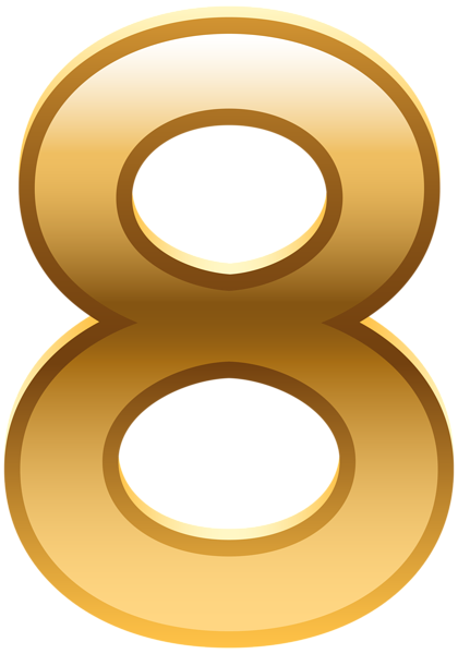 This png image - Number Eight Golden Transparent PNG Image, is available for free download