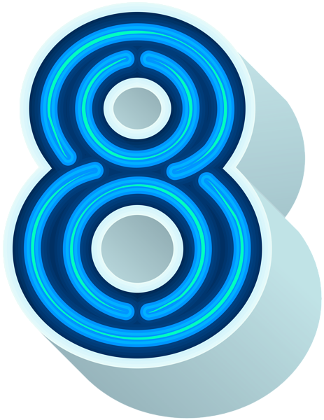 This png image - Number Eight Neon Blue PNG Clip Art Image, is available for free download