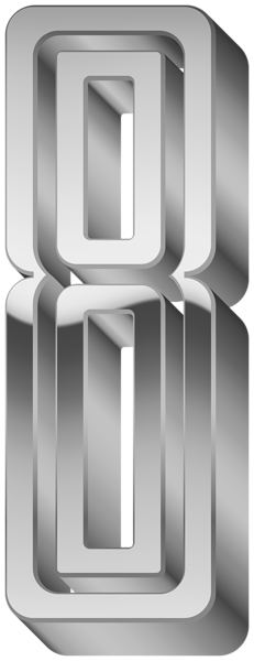 This png image - Number Eight Silver Transparent Image, is available for free download