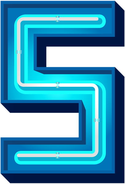 This png image - Number Five Blue Neon PNG Clip Art Image, is available for free download