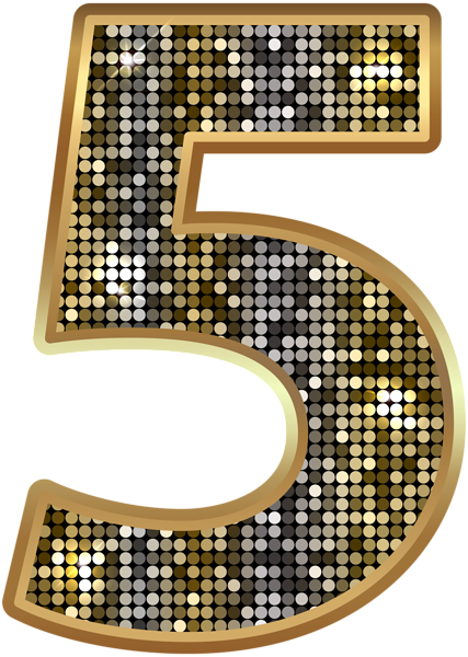 This png image - Number Five Deco Gold PNG Clip Art Image, is available for free download