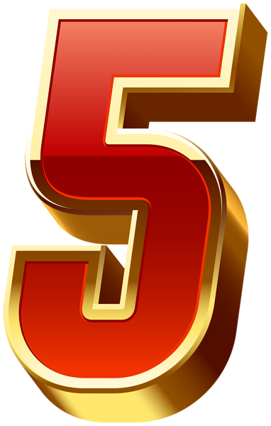 This png image - Number Five Gold Red Transparent Image, is available for free download