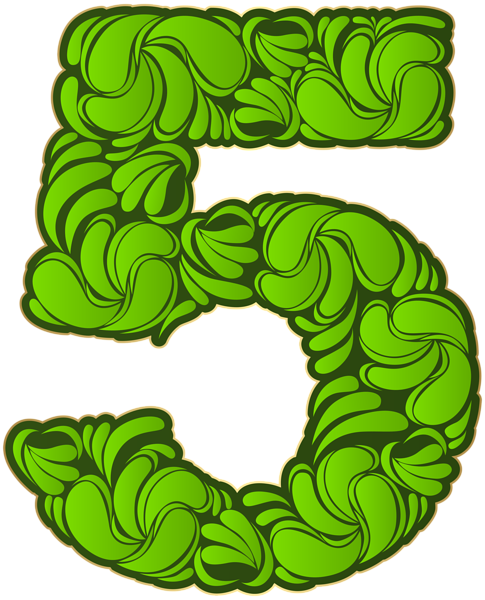 This png image - Number Five Green Transparent PNG Image, is available for free download