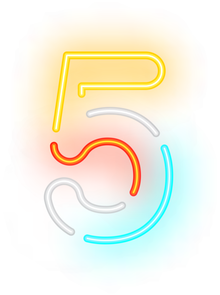 This png image - Number Five Neon Transparent Clip Art Image, is available for free download