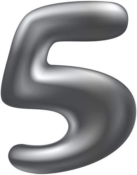 This png image - Number Five Silver Transparent PNG Clip Art, is available for free download