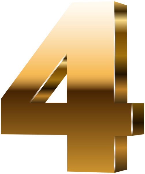 This png image - Number Four 3D Gold PNG Clip Art Image, is available for free download
