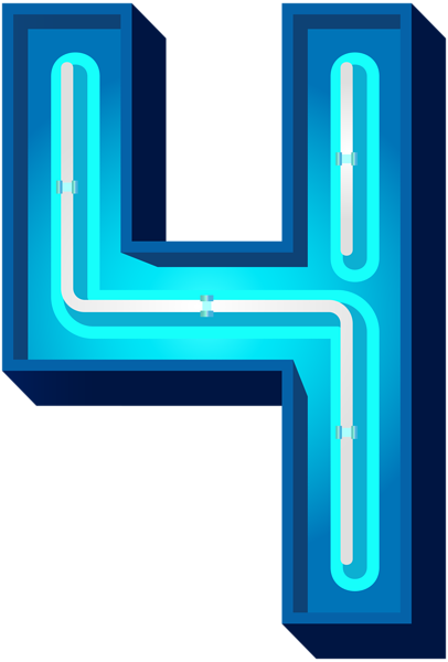 This png image - Number Four Blue Neon PNG Clip Art Image, is available for free download
