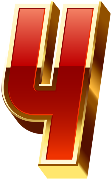 This png image - Number Four Gold Red Transparent Image, is available for free download