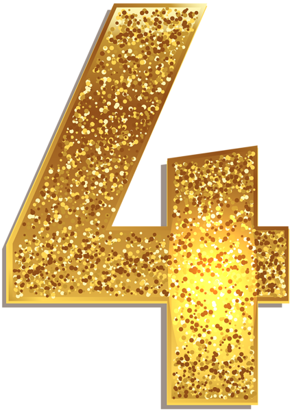 This png image - Number Four Gold Shining PNG Clip Art Image, is available for free download