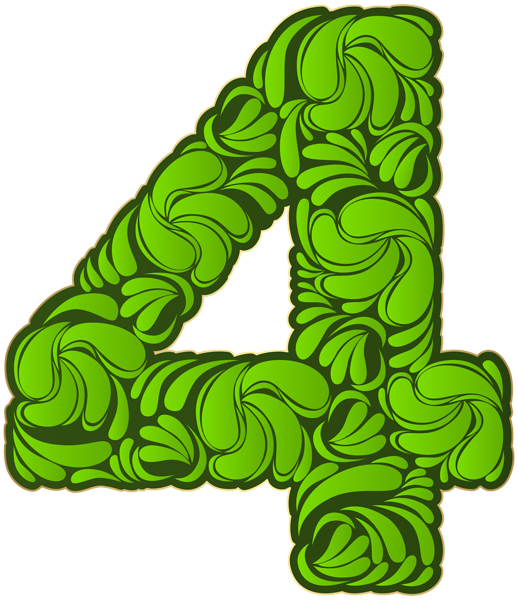 This png image - Number Four Green Transparent PNG Image, is available for free download