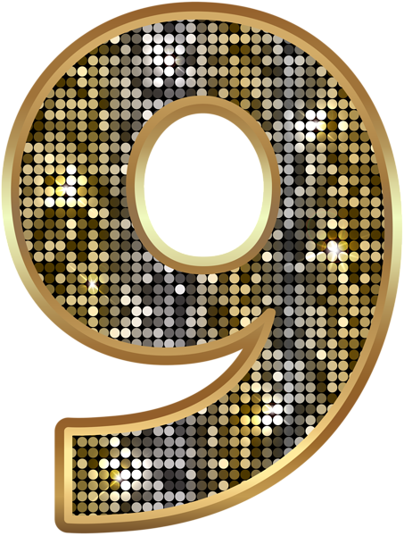 Number Nine Deco Gold PNG Clip Art Image | Gallery Yopriceville - High ...